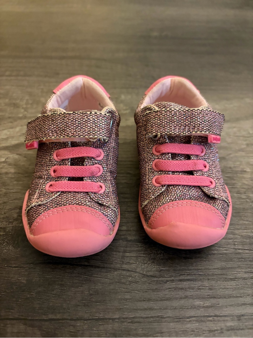 Pediped Baby /Toddler Size 5 Pink Glitter Sneaker Shoe